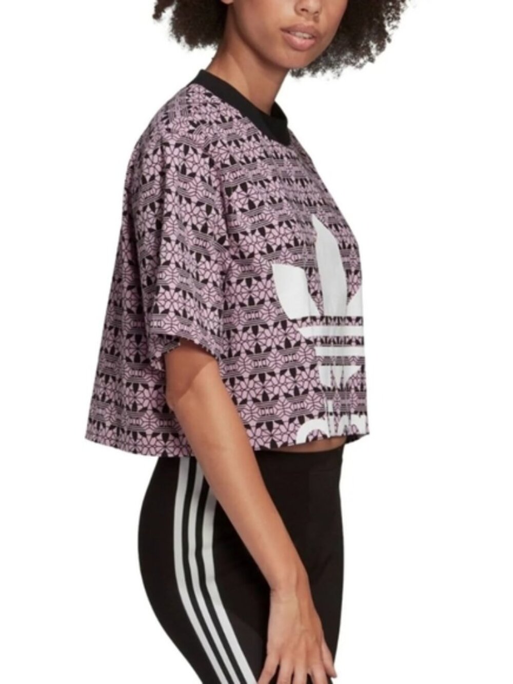 ADIDAS  Crop Top with Logo Purple M